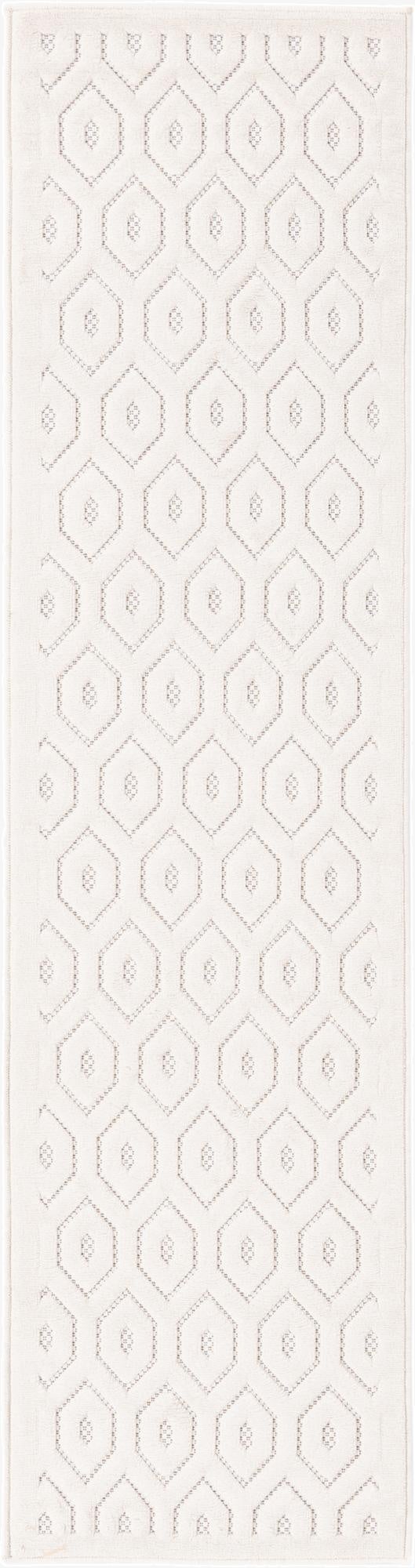 2' x 8'  Washable Trellis Textured Indoor / Outdoor Runner Rug