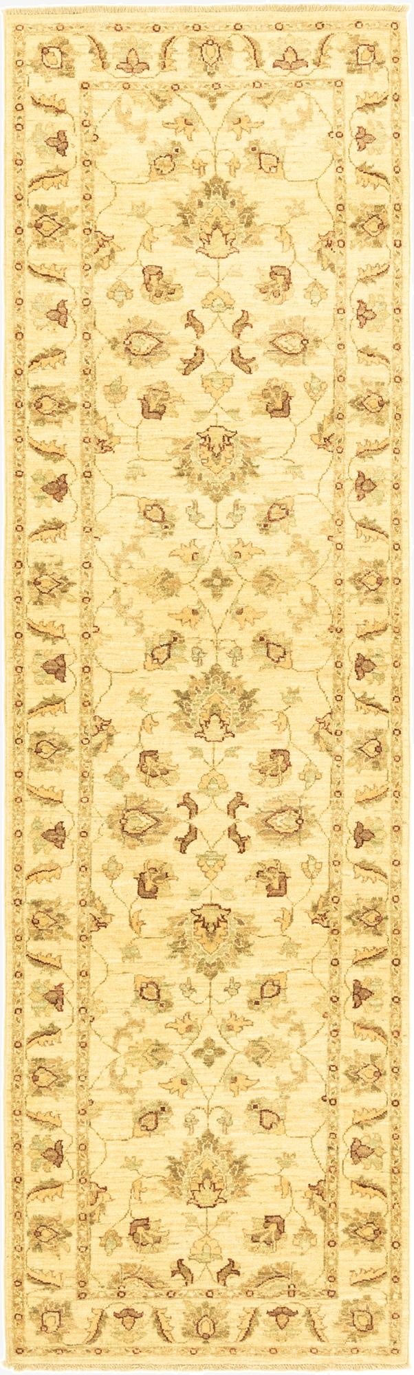  2' 8 x 9' 8  Hand Knotted Peshawar Ziegler Runner Rug