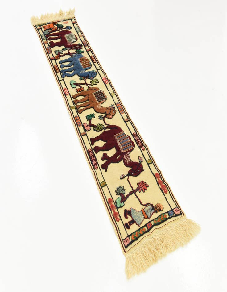 Detail image of 1' 7 x 7' 3 Hand Knotted Sanandaj Persian Wool Runner Rug