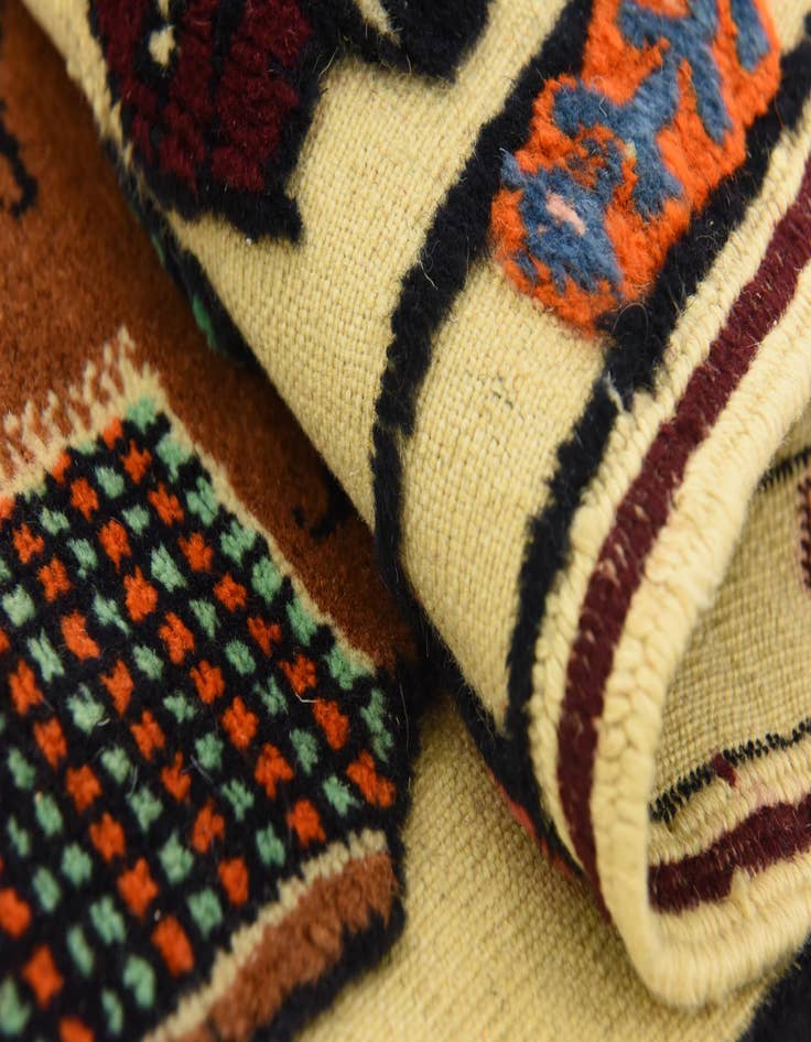 Detail image of 1' 7 x 7' 3 Hand Knotted Sanandaj Persian Wool Runner Rug