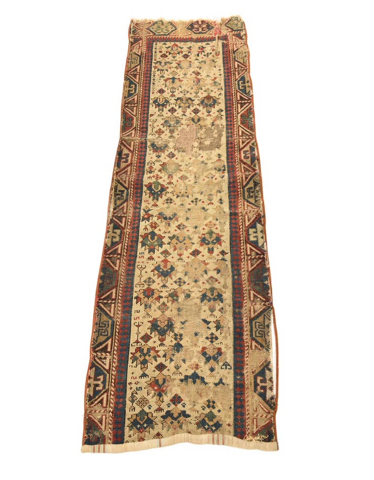 Detail image of  2' 2 x 4' 4  Hand Knotted Shirvan Persian Wool Runner Rug