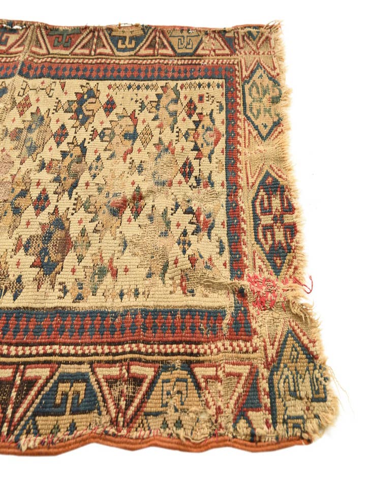 Detail image of  2' 2 x 4' 4  Hand Knotted Shirvan Persian Wool Runner Rug