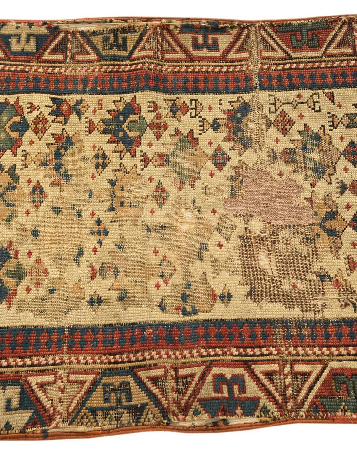 Detail image of  2' 2 x 4' 4  Hand Knotted Shirvan Persian Wool Runner Rug