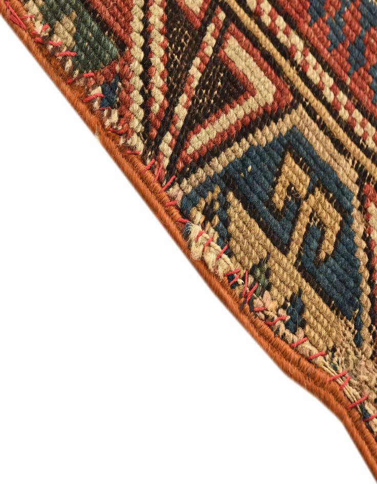 Detail image of  2' 2 x 4' 4  Hand Knotted Shirvan Persian Wool Runner Rug