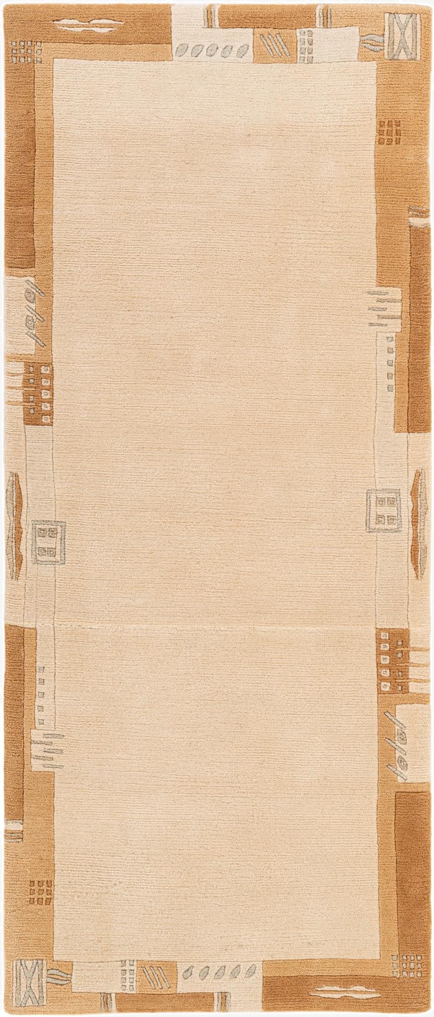  2' 9 x 6' 6  Hand Knotted Tibet Wool Runner Rug