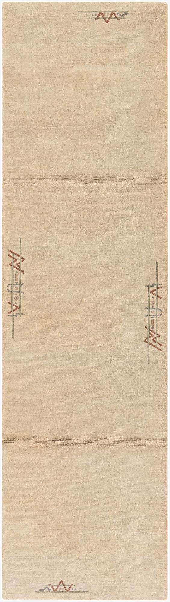  2' 8 x 9' 8  Hand Knotted Tibet Wool Runner Rug
