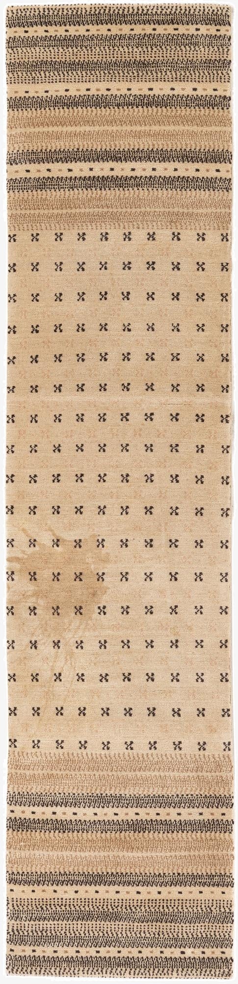  2' 1 x 9' 3  Hand Knotted Tibet Wool Runner Rug