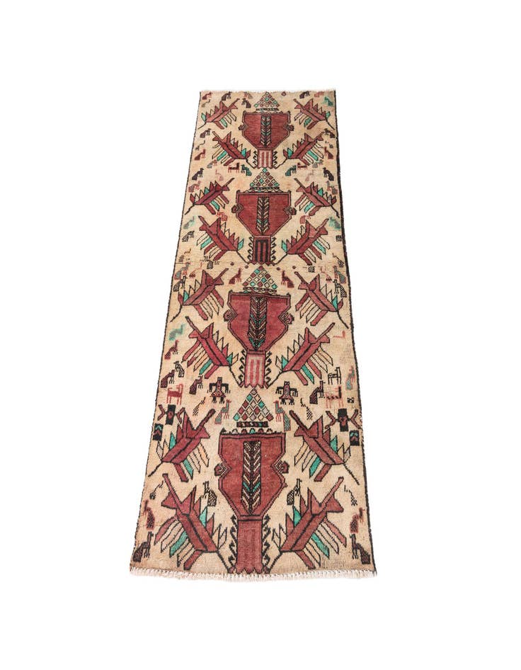 Detail image of  2' 4 x 5' 2  Hand Knotted Ultra Vintage Persian Wool Runner Rug