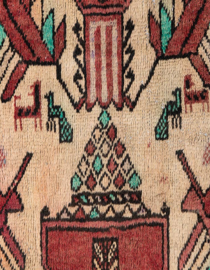 Detail image of  2' 4 x 5' 2  Hand Knotted Ultra Vintage Persian Wool Runner Rug