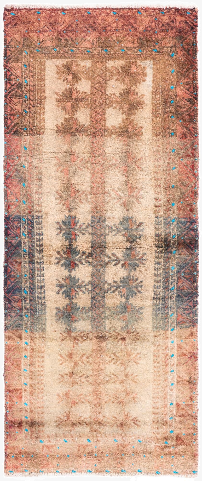  2' 1 x 5'  Hand Knotted Ultra Vintage Persian Wool Runner Rug
