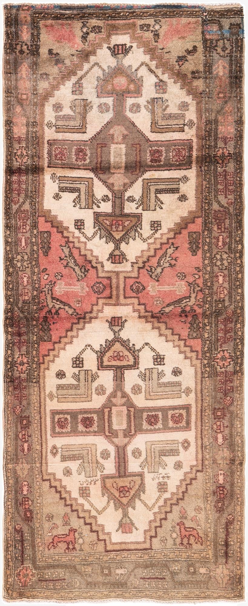  2' 10 x 7' 3  Hand Knotted Ultra Vintage Persian Wool Runner Rug