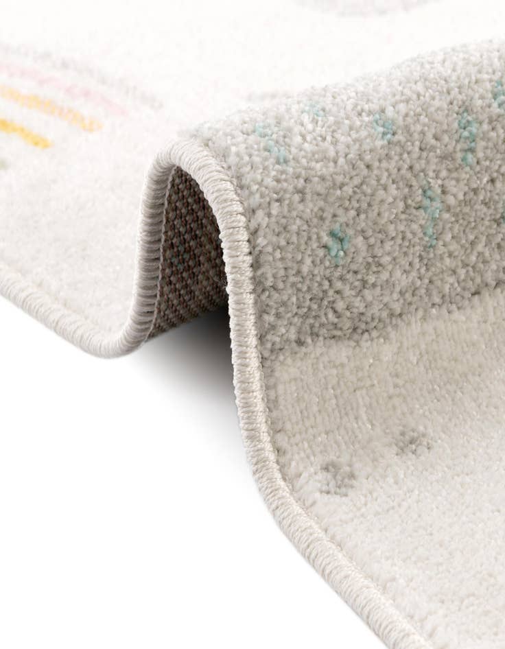 Detail image of  2' 2 x 6' Clouds and Rainbows Whimsy Kids Runner Rug