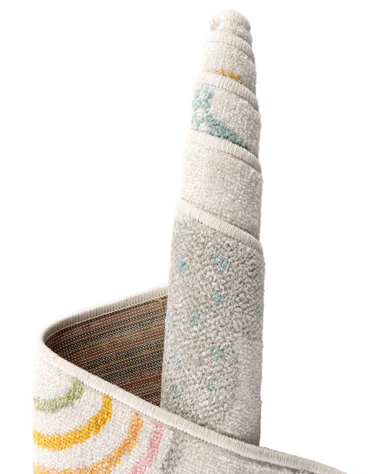 Detail image of  2' 2 x 6' Clouds and Rainbows Whimsy Kids Runner Rug