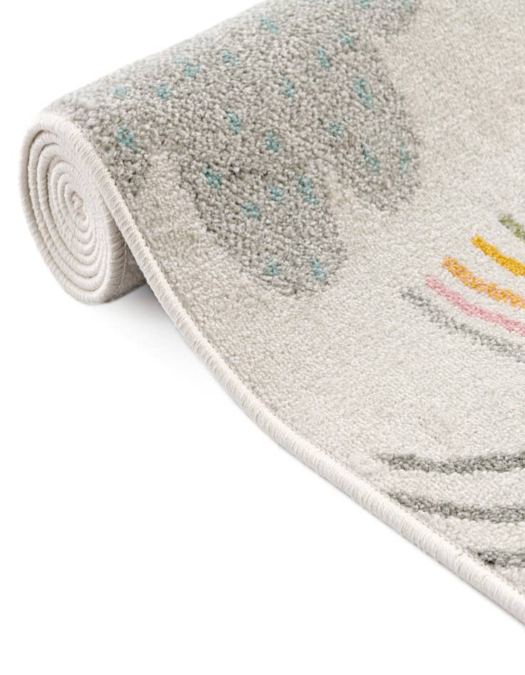 Detail image of  2' 2 x 6' Clouds and Rainbows Whimsy Kids Runner Rug