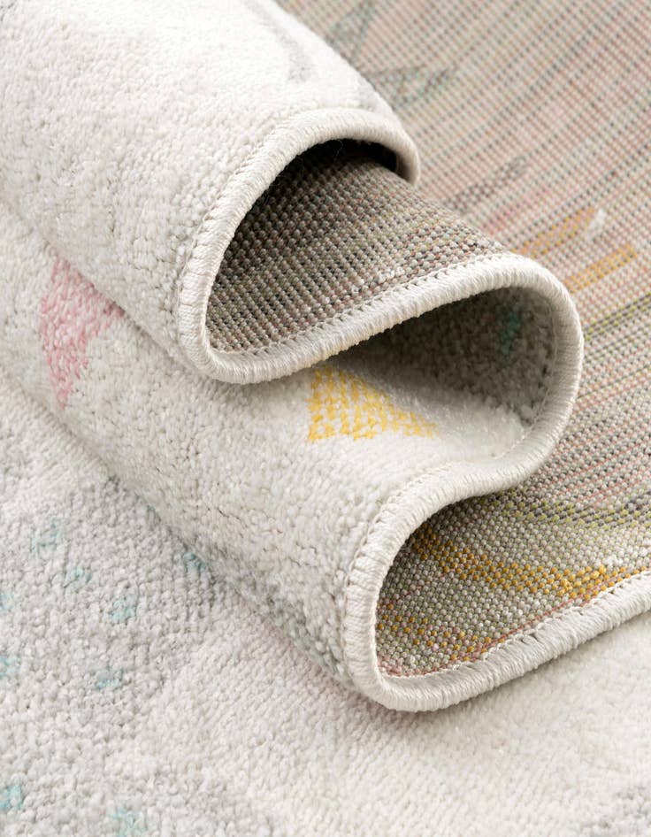 Detail image of  2' 2 x 6' Clouds and Rainbows Whimsy Kids Runner Rug