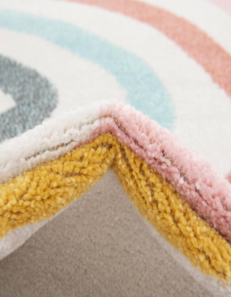 Detail image of  2' 2 x 6' Rainbow Whimsy Kids Runner Rug