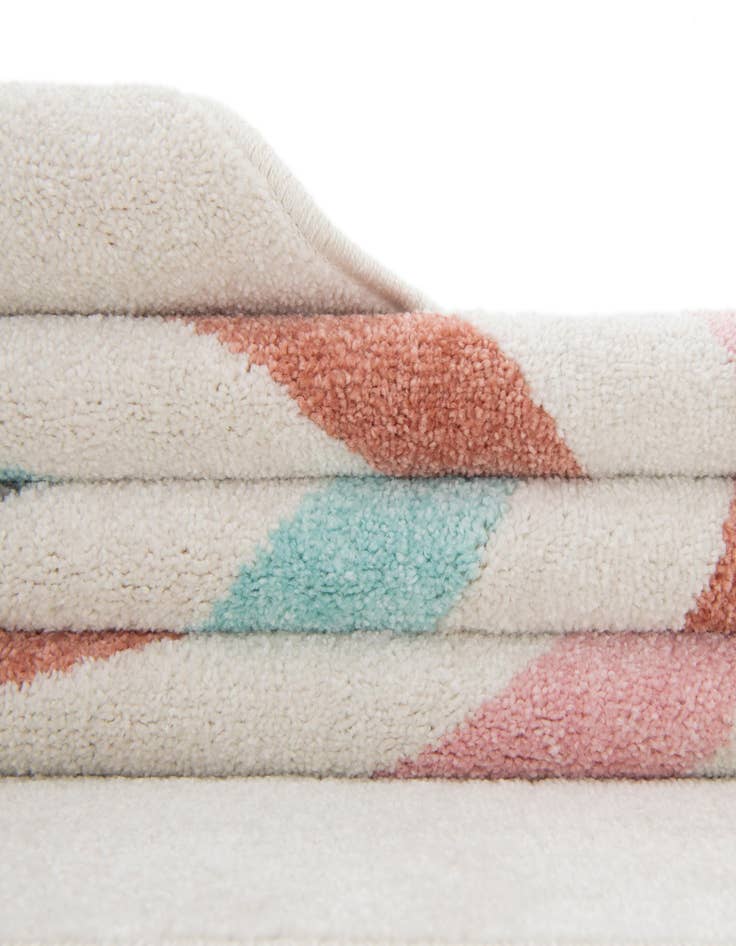 Detail image of  2' 2 x 6' Rainbow Whimsy Kids Runner Rug