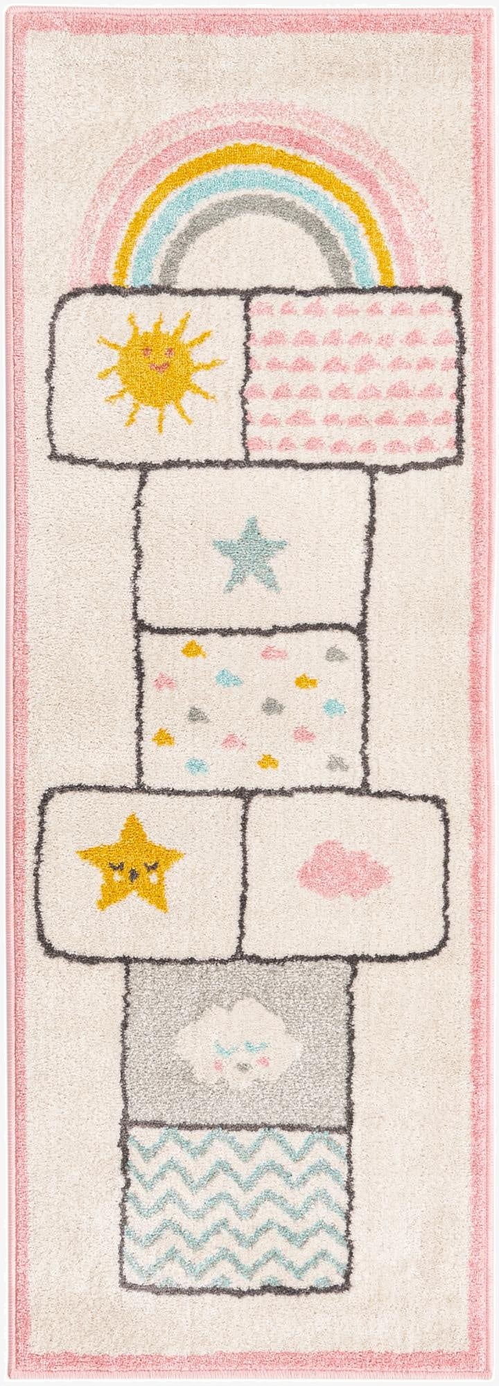  2' 2 x 6' Hopscotch Whimsy Kids Runner Rug