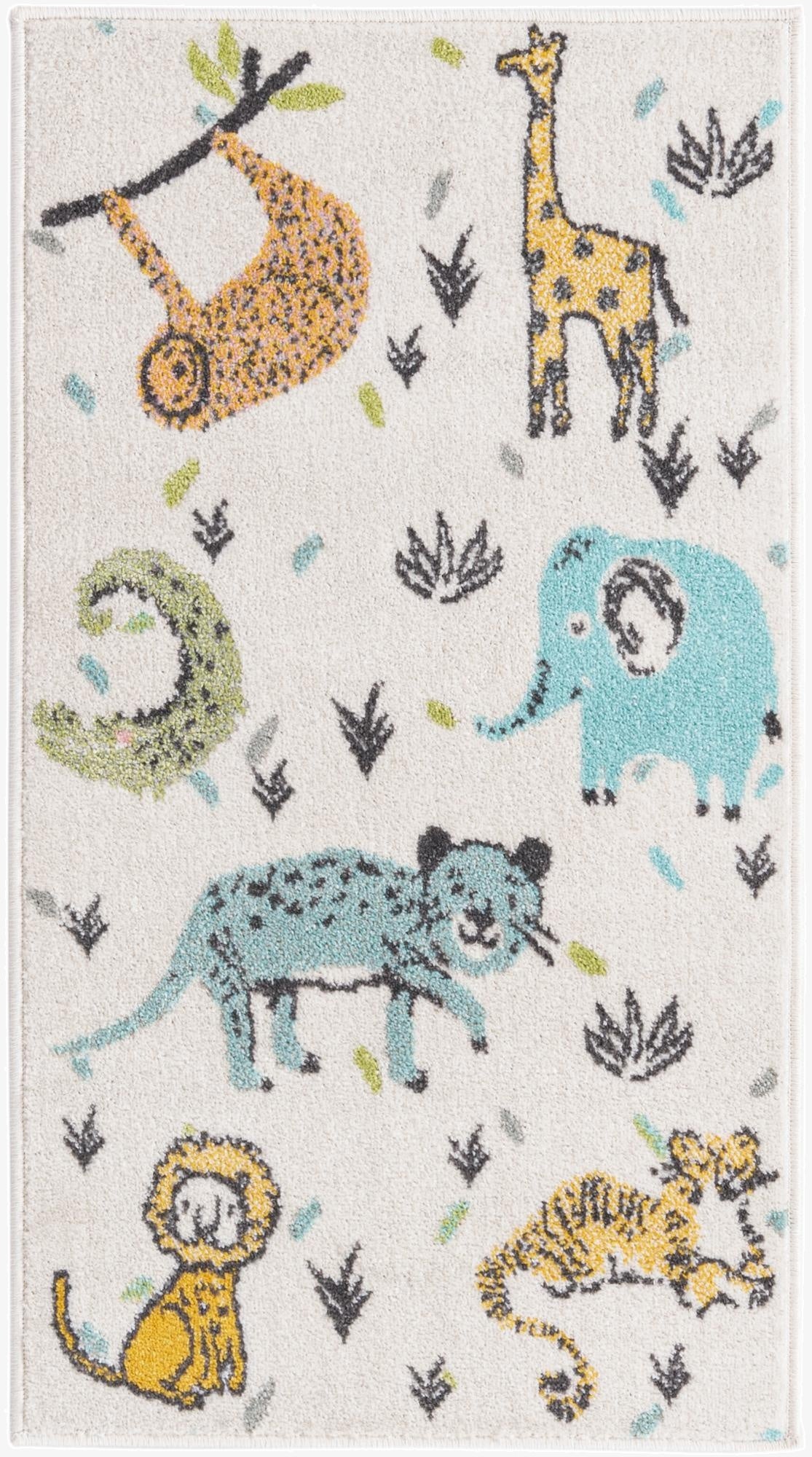  2' 2 x 4' Animals Whimsy Kids Runner Rug