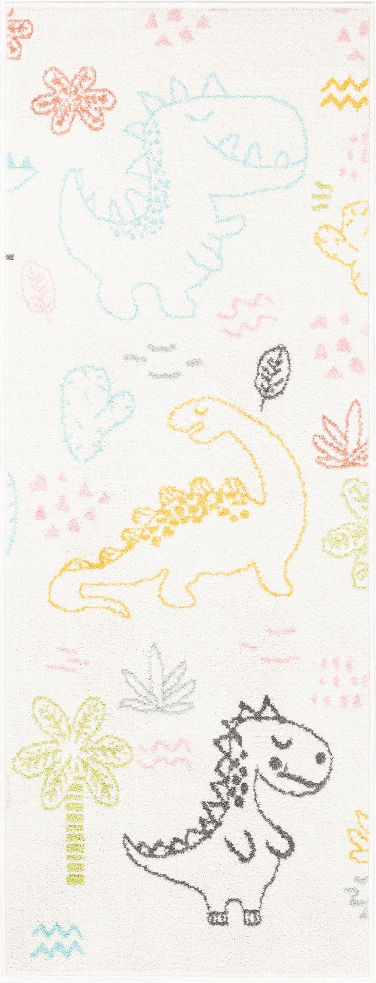  2' 2 x 6' 1 Dinosaur Whimsy Kids Runner Rug