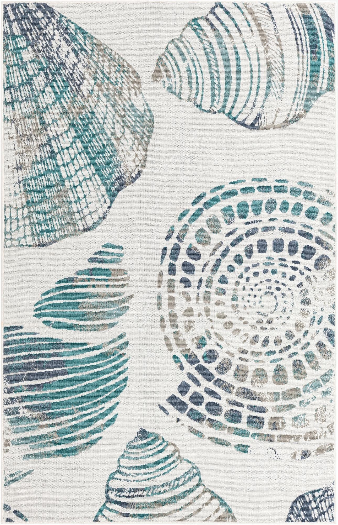  1' 3 x 1' 3  Washable Coastal Indoor / Outdoor Sample Rug