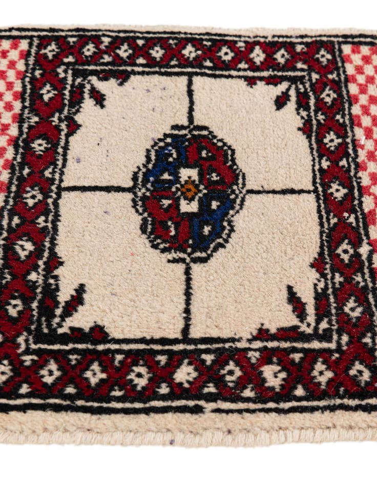 Detail image of  1' x 1' 2  Hand Knotted Afghan Akhche Wool Square Rug