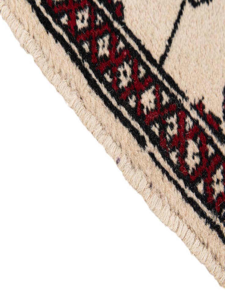 Detail image of  1' x 1' 2  Hand Knotted Afghan Akhche Wool Square Rug