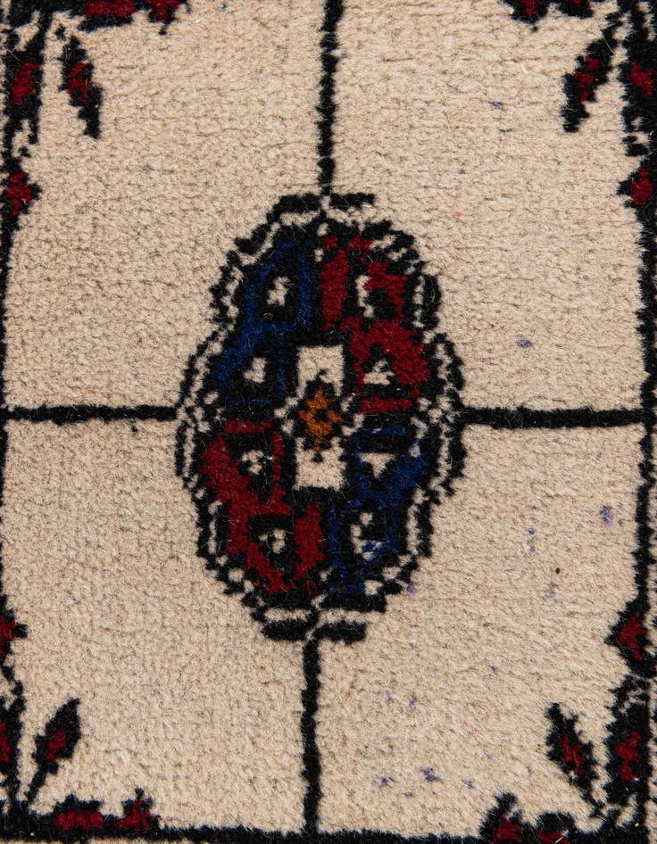 Detail image of  1' x 1' 2  Hand Knotted Afghan Akhche Wool Square Rug