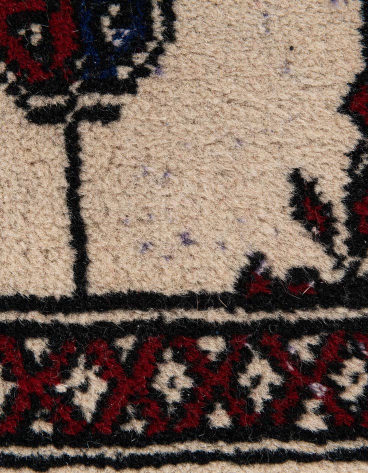 Detail image of  1' x 1' 2  Hand Knotted Afghan Akhche Wool Square Rug