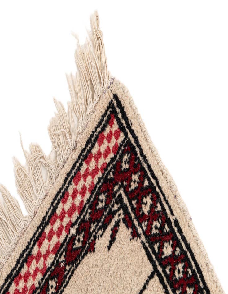 Detail image of  1' x 1' 2  Hand Knotted Afghan Akhche Wool Square Rug