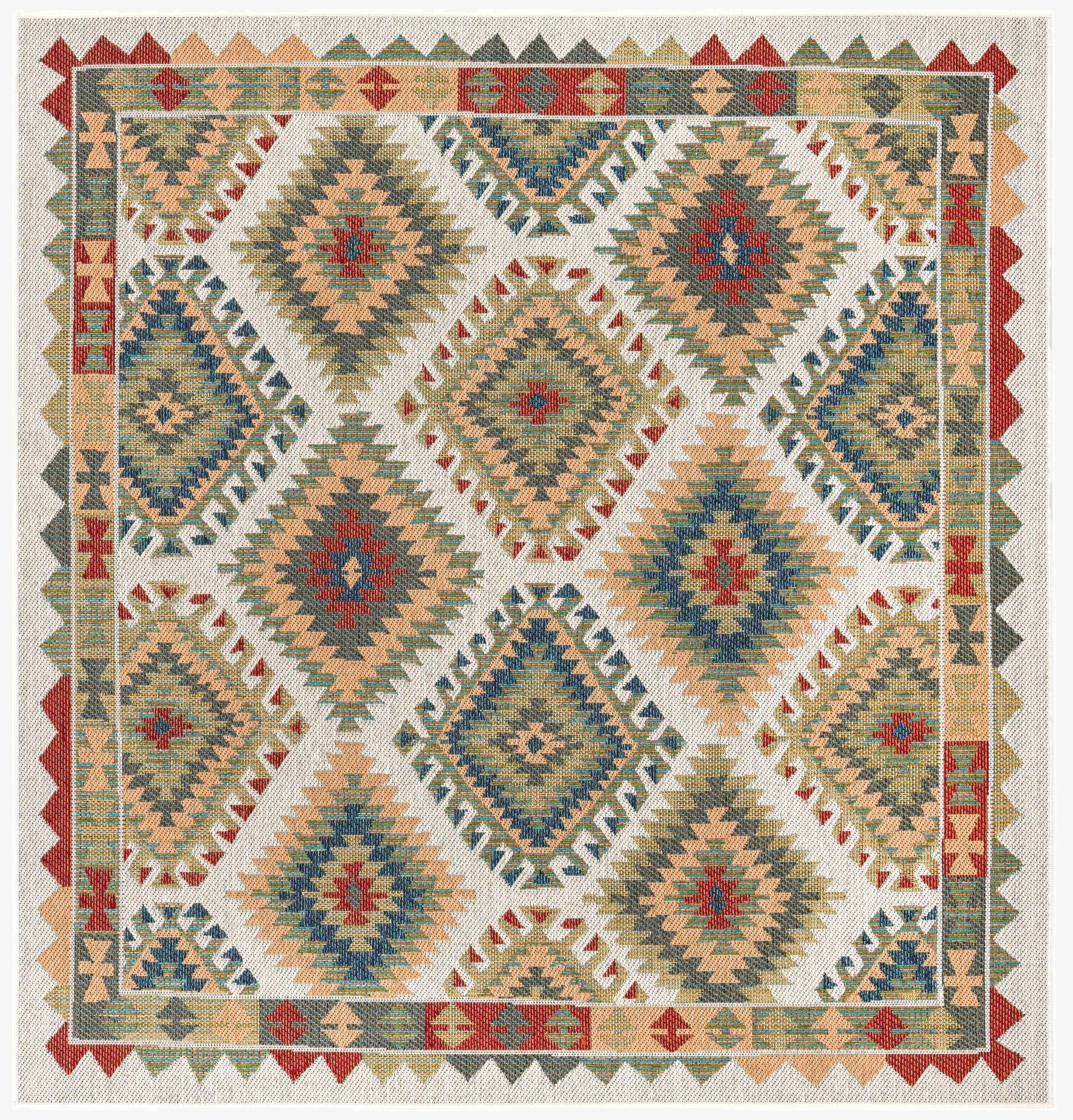  7' 10 x 7' 10  Washable Baja Indoor / Outdoor Square Rug