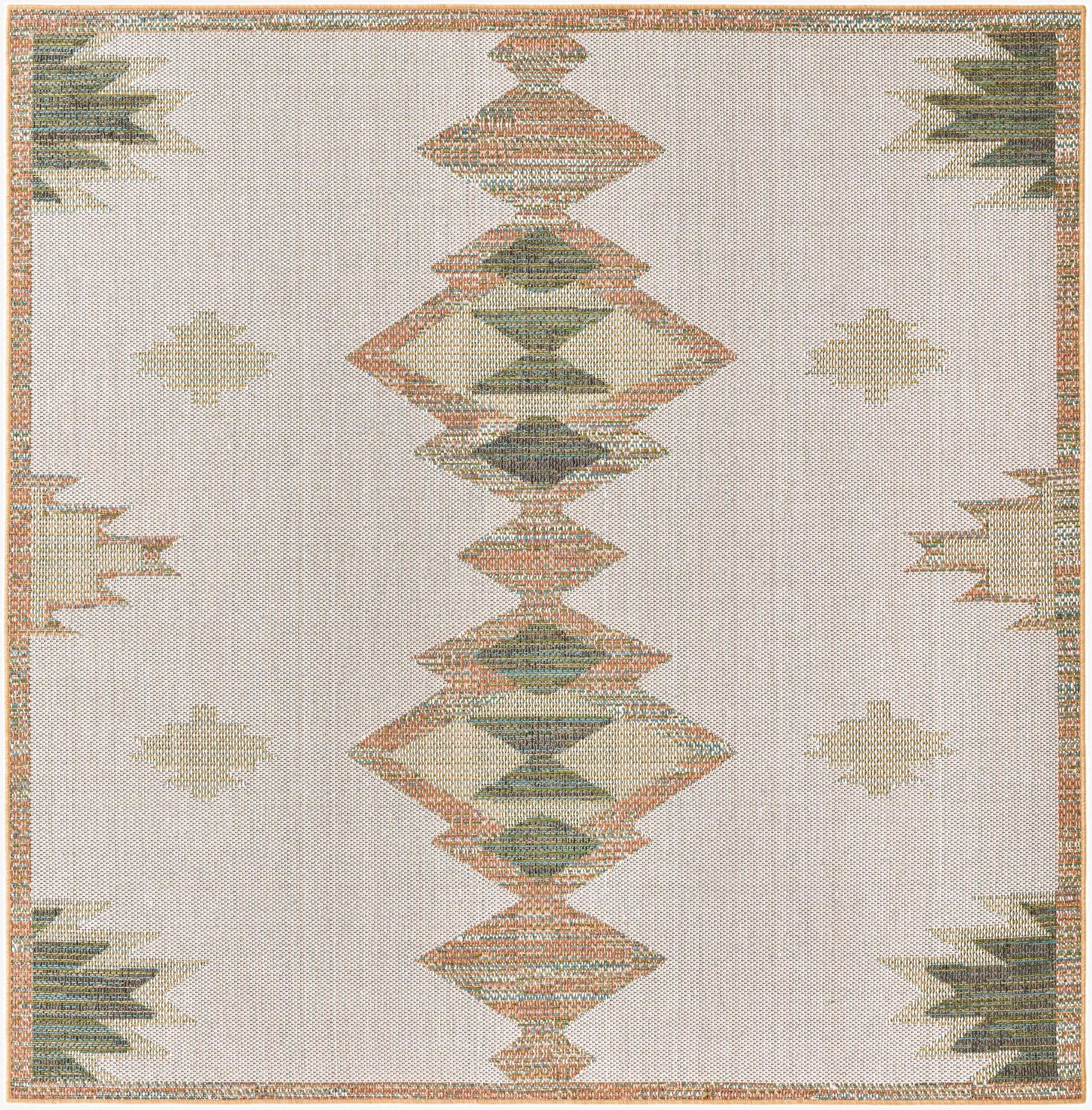  7' 10 x 7' 10  Washable Baja Indoor / Outdoor Square Rug