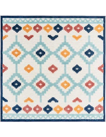 7' 10 x 7' 10 Washable Belize Indoor / Outdoor Square Rug