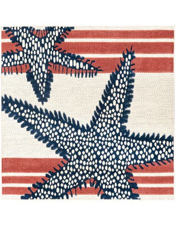5' 3 x 5' 3 Washable Belize Indoor / Outdoor Square Rug