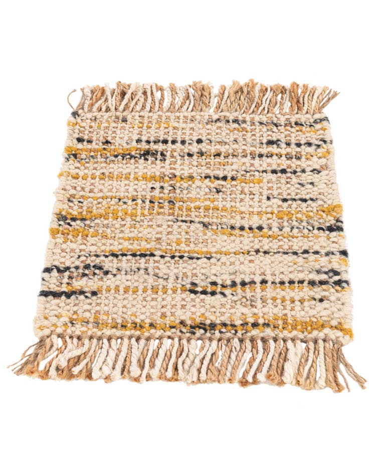 Detail image of  1' 7 x 1' 7  Hand Braided Jute Square Rug