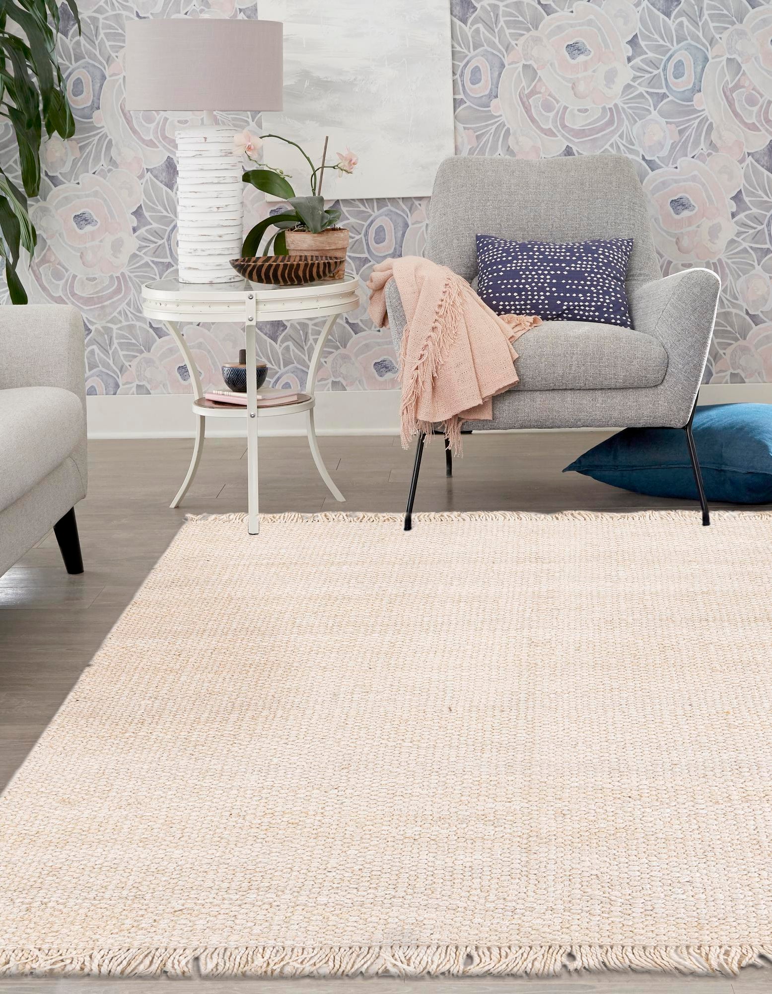 Ivory 10' x 10' Hand Woven Chunky Jute Square Rug | Rugs.com