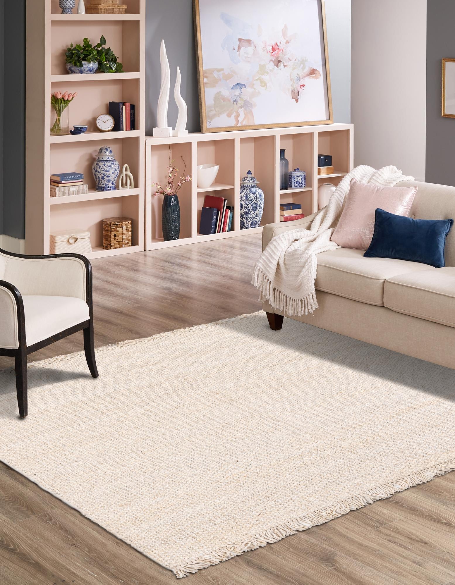 Ivory 10' x 10' Hand Woven Chunky Jute Square Rug | Rugs.com