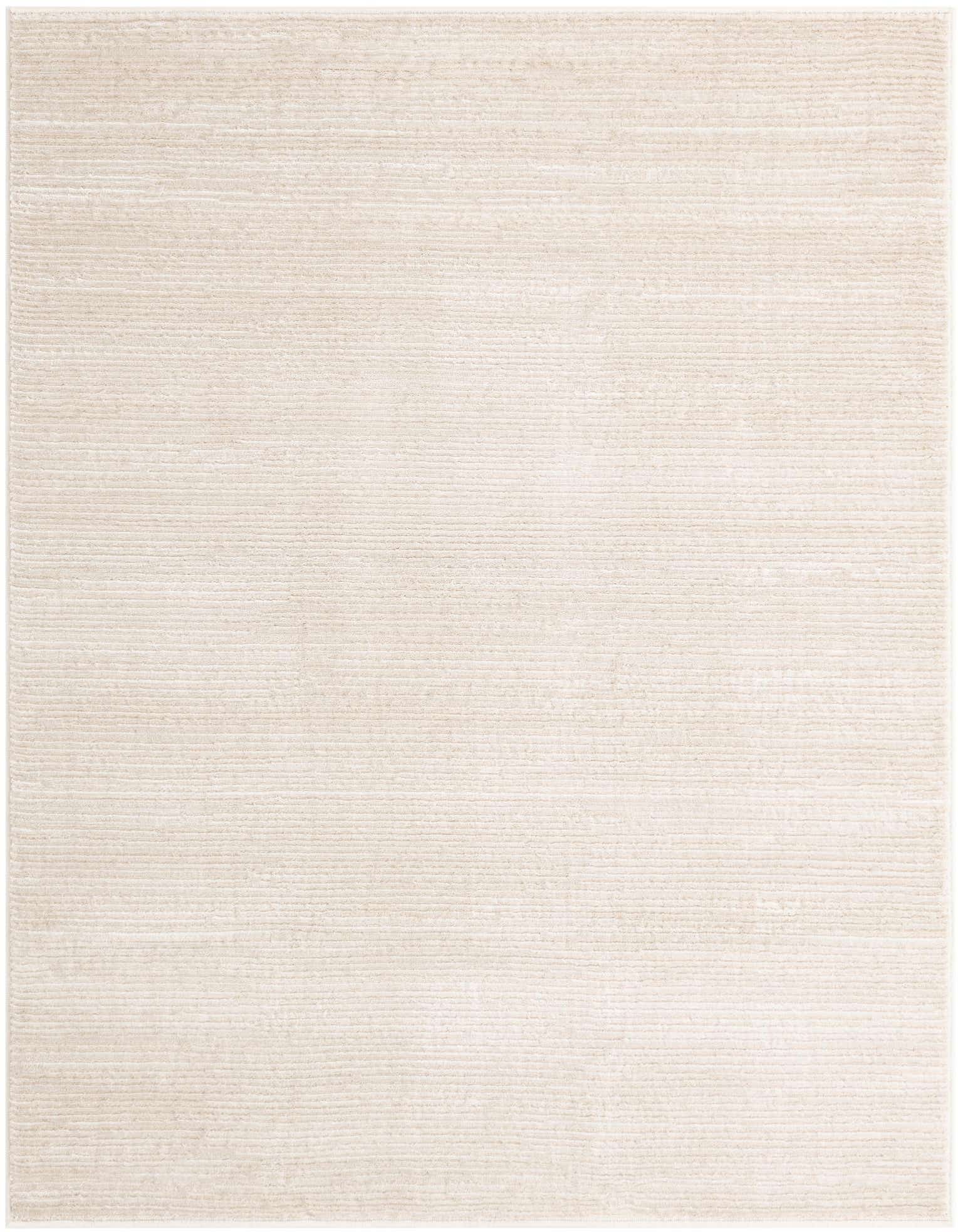A 5' 3 x 5' 3 square ivory and cream area rug with a subtle textured pile, suitable for indoor spaces.