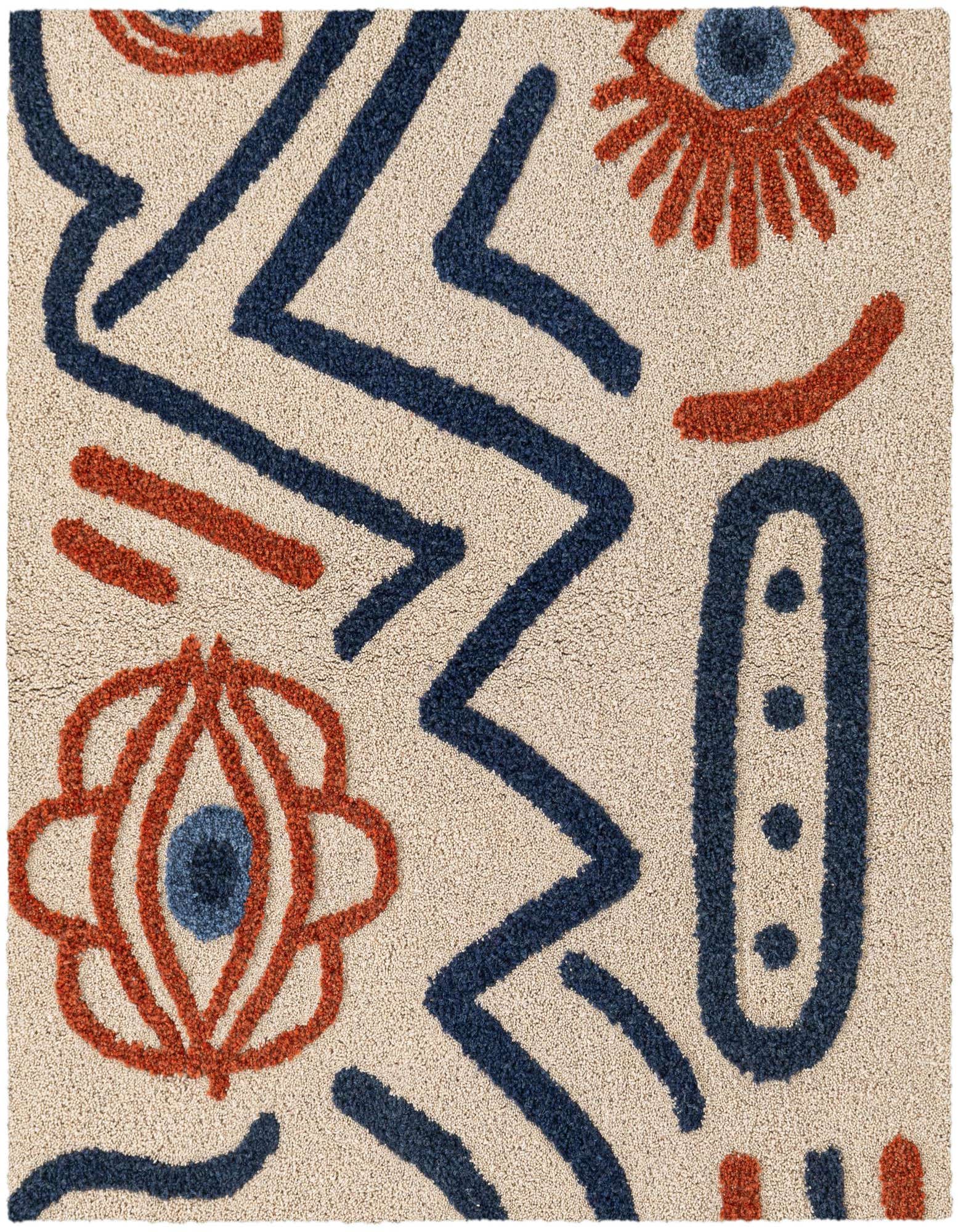 Primary image  6' 1 x 6' 1 Handtufted Wool Square Rug