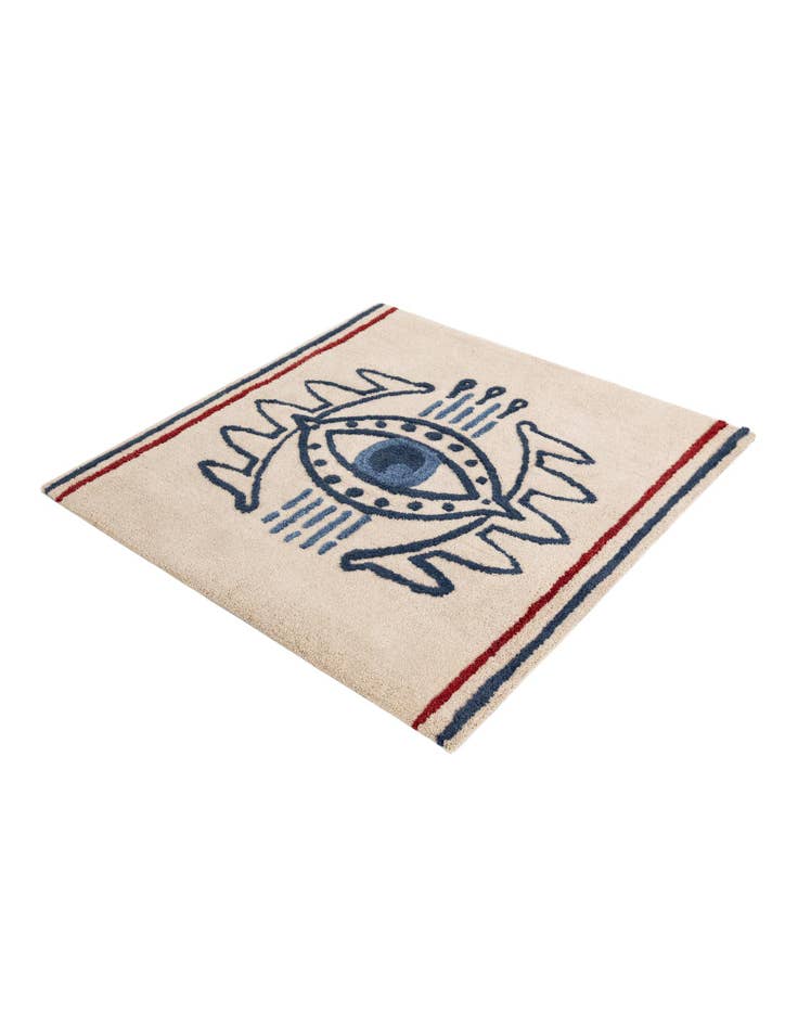 Detail image of  4' 1 x 4' 1 Handtufted Wool Square Rug