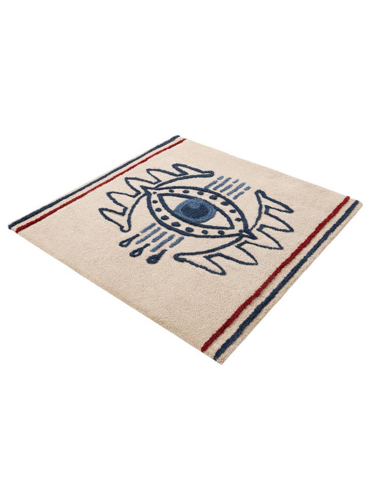 Detail image of  4' 1 x 4' 1 Handtufted Wool Square Rug