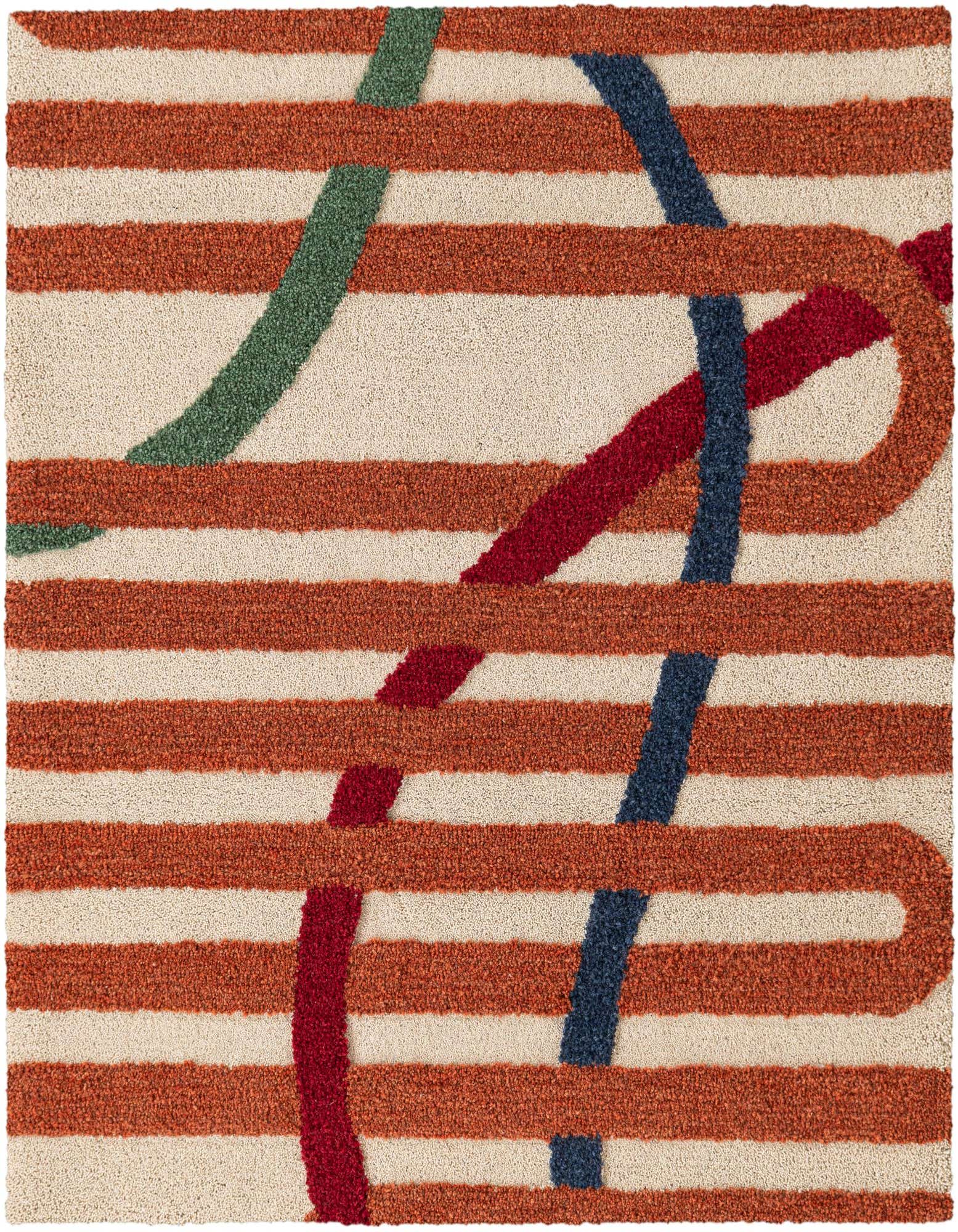 Primary image  5' 1 x 5' 1 Handtufted Wool Square Rug