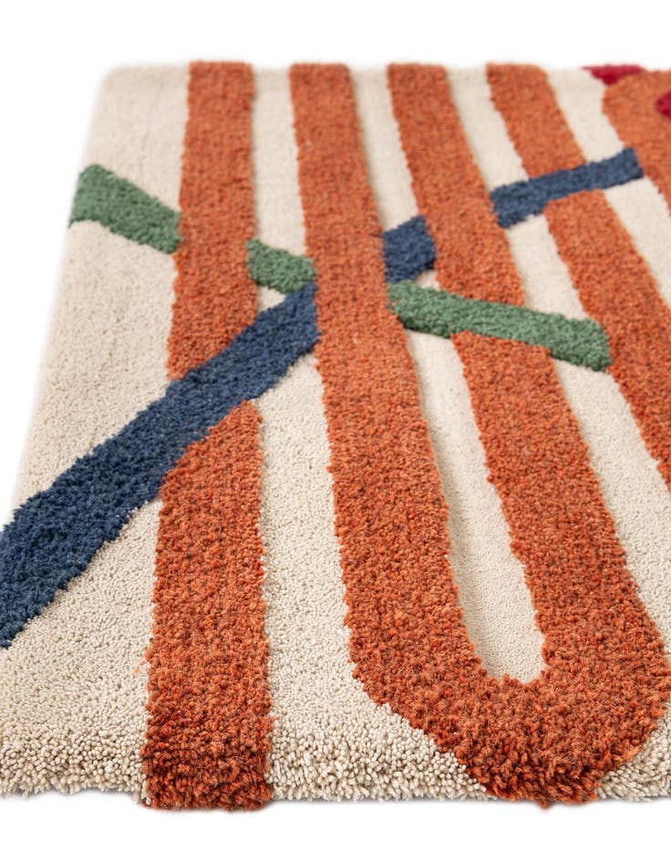 Detail image of  5' 1 x 5' 1 Handtufted Wool Square Rug