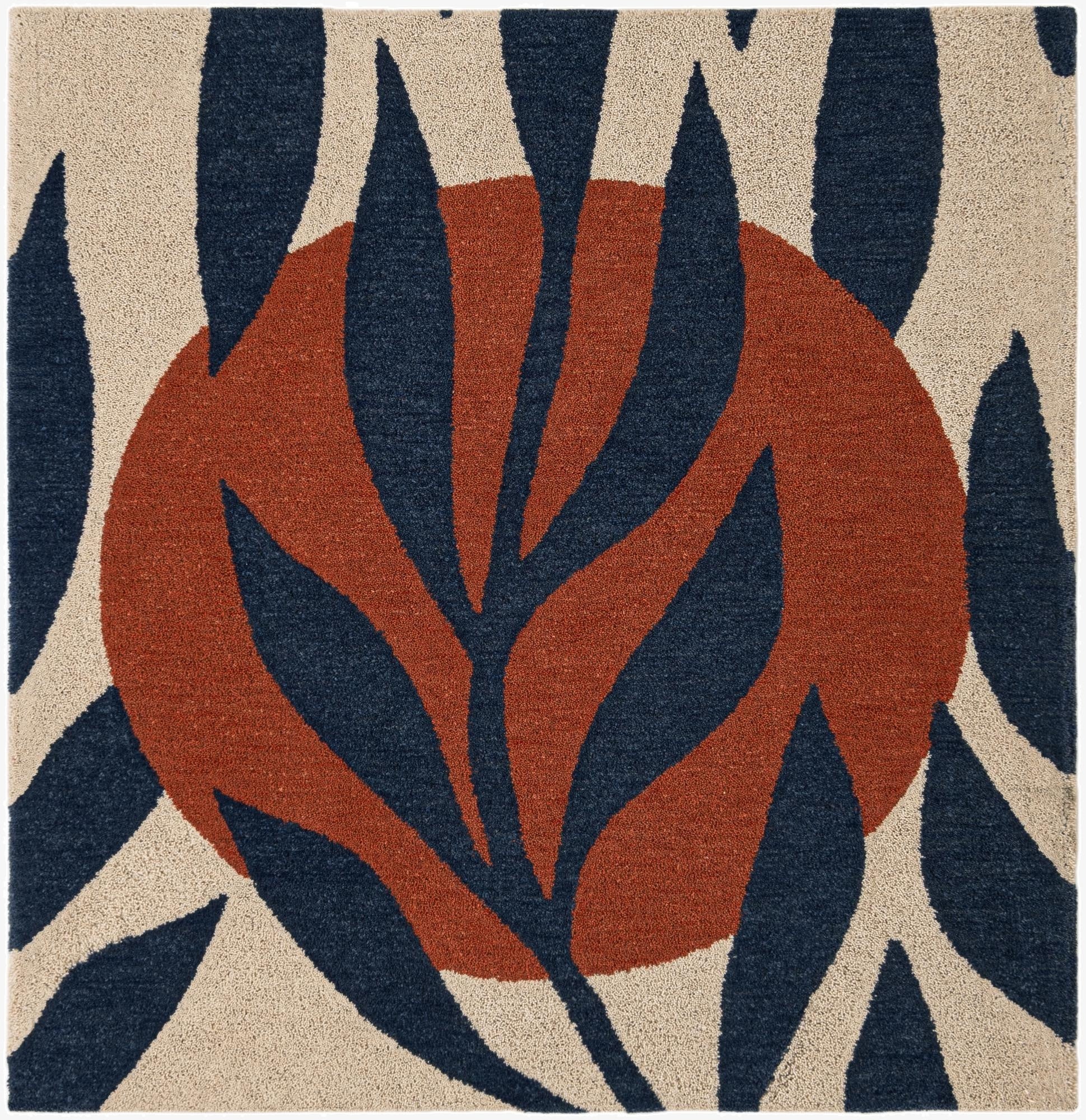  6' 1 x 6' 1 Handtufted Wool Square Rug