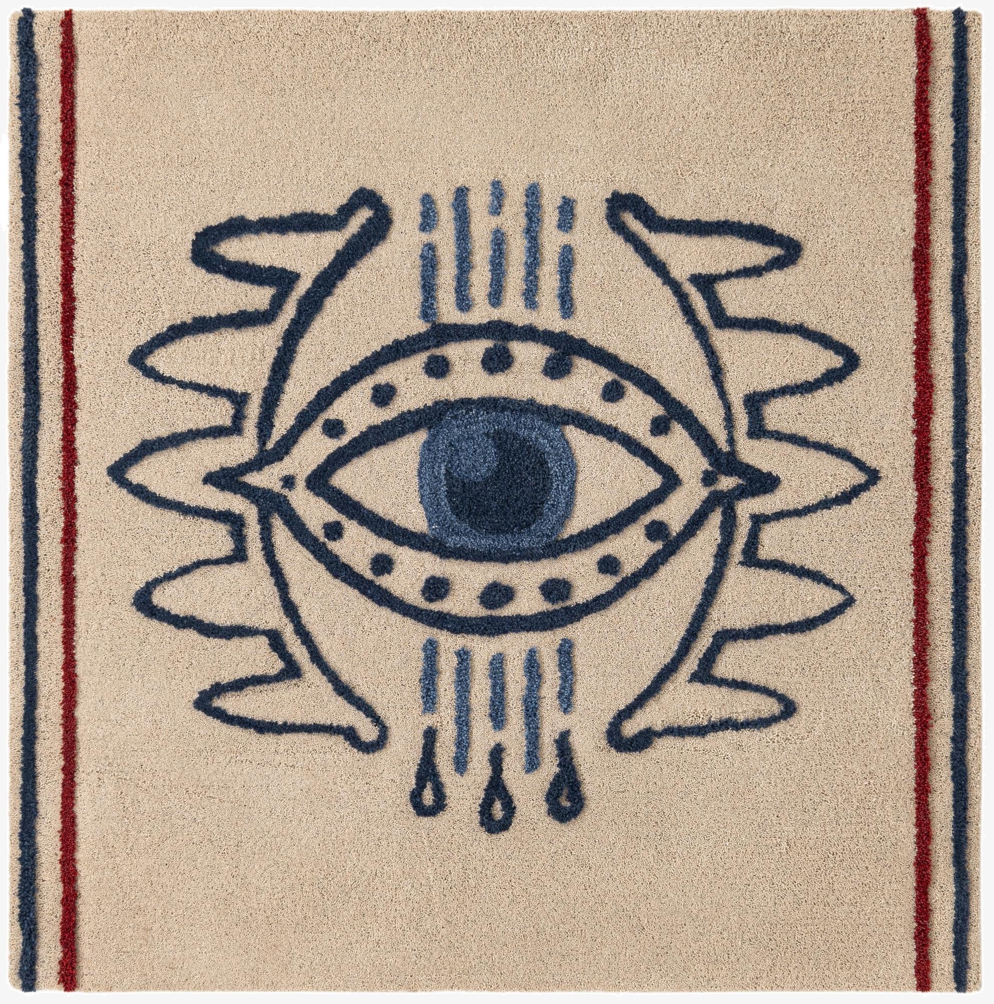  4' 1 x 4' 1 Handtufted Wool Square Rug