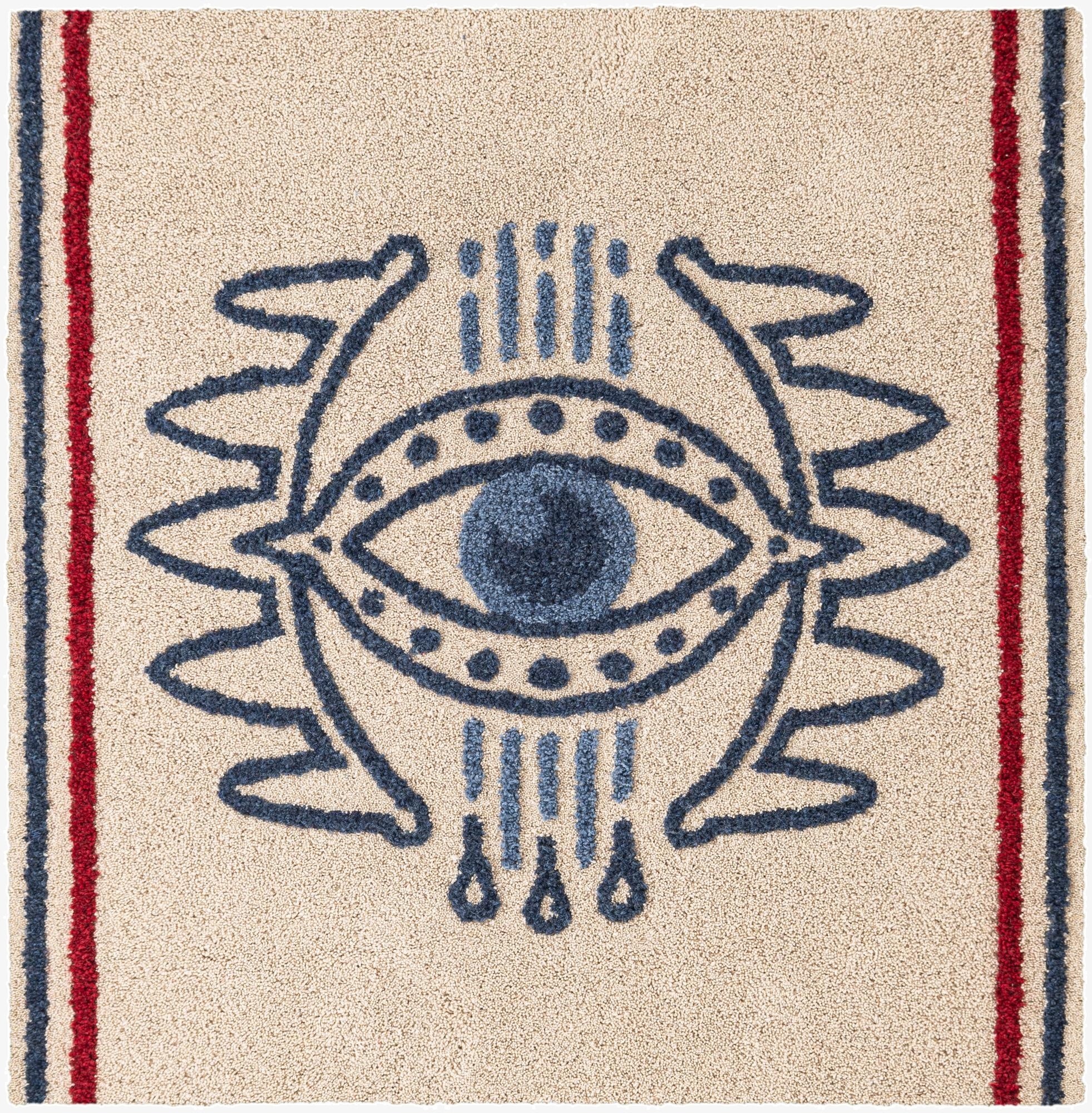  8' x 8' Handtufted Wool Square Rug