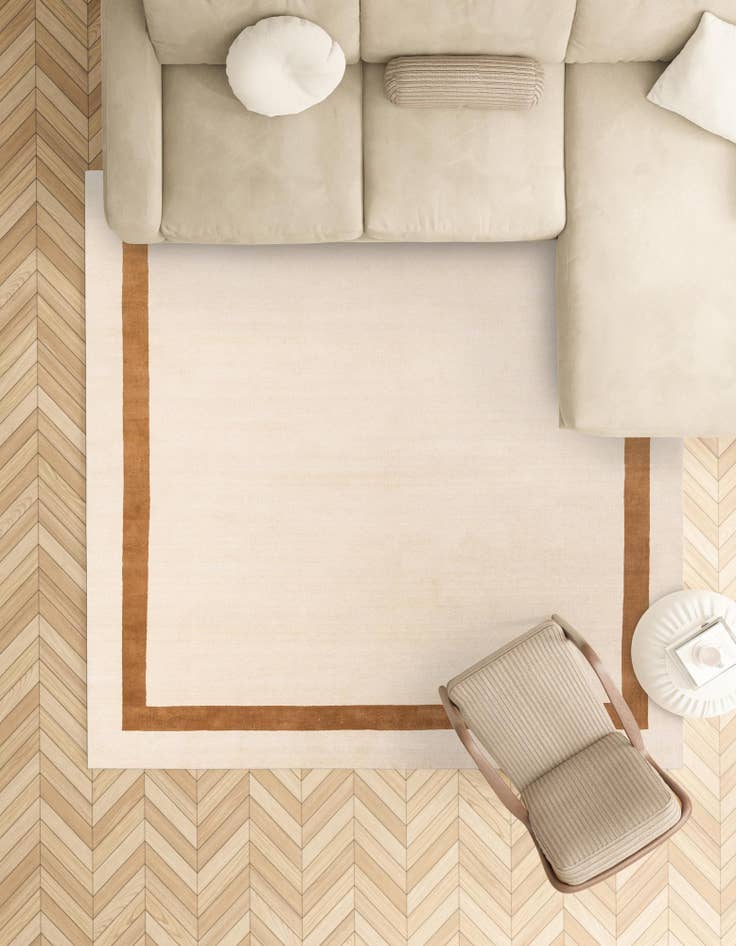 Detail image of  5' 1 x 5' 1 Jill Zarin Border Wool Square Rug