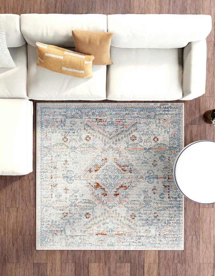 Detail image of  5' 3 x 5' 3 Kamala Washable Square Rug