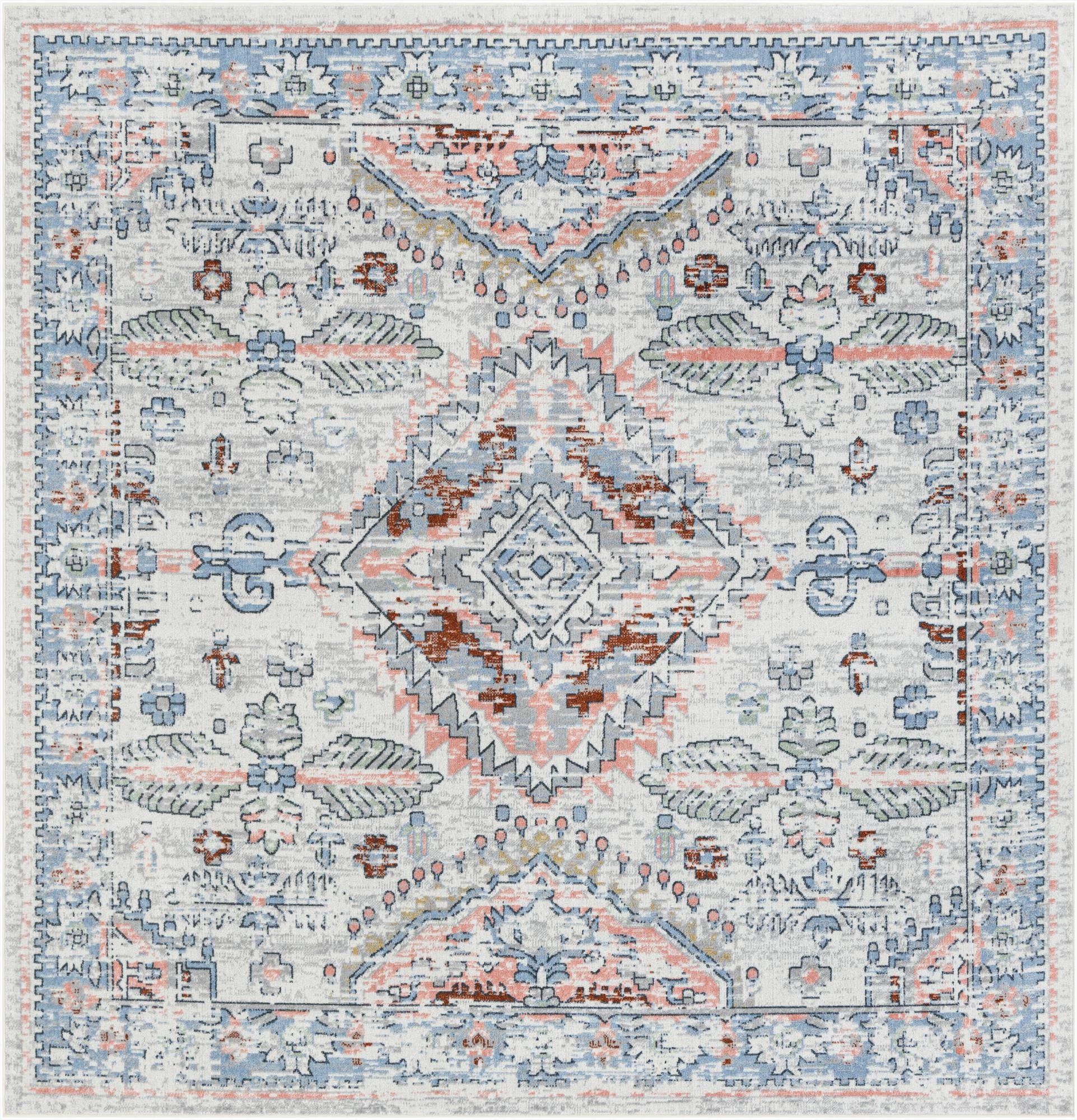  7' 10 x 7' 10 Kamala Washable Square Rug