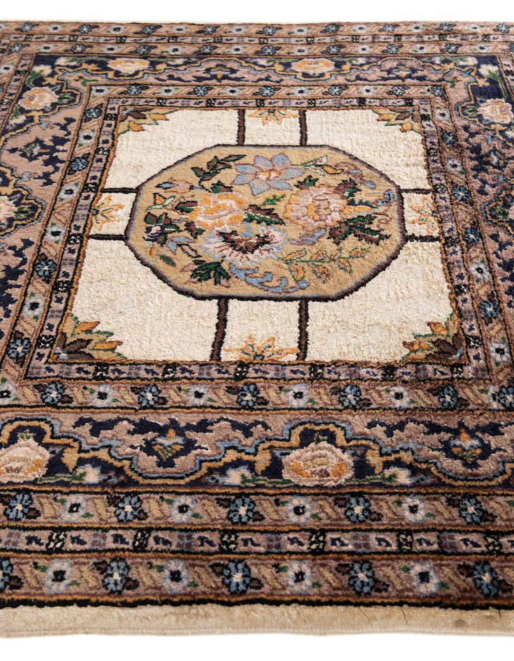 Detail image of  2' 11 x 3'  Hand Knotted Kashmir Oriental Square Rug